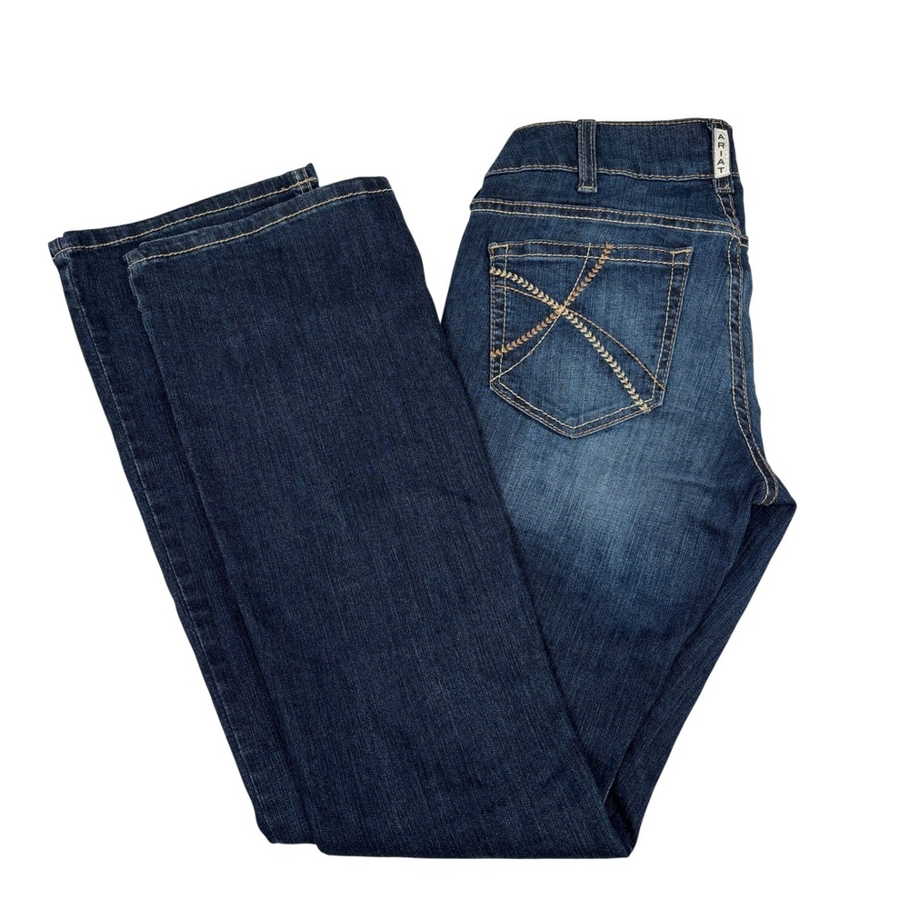 Ariat REAL Arrow Boot Jeans Women's 28R (29x33) Low Rise Dark Wash Stretch Denim - Picture 15 of 15